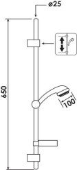 Ensemble barre anticalcaire bi-jets douchette ø100mm - VALENTIN