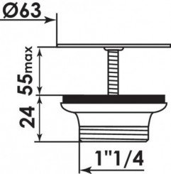 Bonde de lavabo laiton à grille plate inox ø63mm