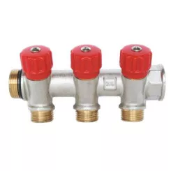 Collecteur avec vannes 3 départs EASY LOCK départ M15/21 arrivé 20/27