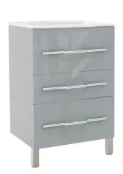 Meuble NANNING sur pieds 60cm gris souris