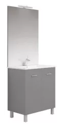 Meuble NEW YORK sur pieds 80cm gris mat