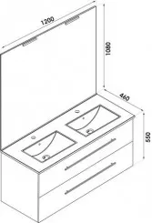Meuble NEW YORK à suspendre 120cm blanc