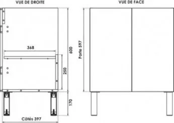 Meuble PMR 70cm 2 portes ergo - NEOVA