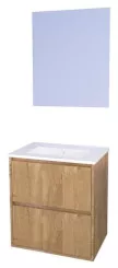 Meuble ODESSA à suspendre 2 tiroirs 60cm bois miroir suspendu