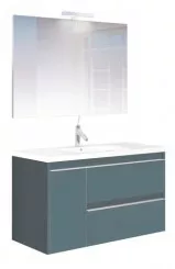 Meuble BOSTON à suspendre 80cm bleu paon