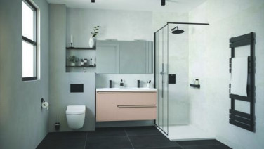 Meuble BOSTON à suspendre 120cm rose poudré