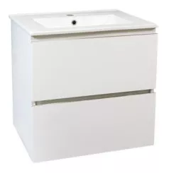 Meuble OSLO à suspendre 2 tiroirs 60cm blanc mat