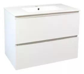 Meuble OSLO à suspendre 2 tiroirs 80cm blanc brillant