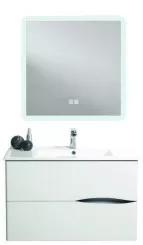 Meuble VELOURS à suspendre 90cm blanc avec MIROIR LED ATHENES