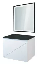 Meuble LONDRES a suspendre 60cm blanc avec miroir LED SEVILLE 