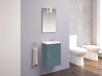 Meuble lave-mains de face à suspendre new york bleu paon
