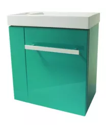 Meuble lave-mains SEYMOUR lagon avec vasque blanche