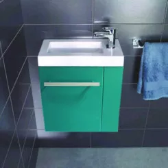 Meuble lave-mains SEYMOUR lagon avec vasque blanche
