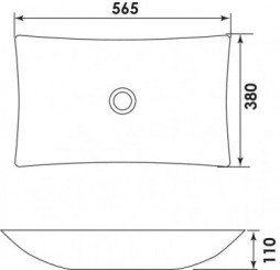 Vasque rectangulaire à poser 56,5x38x11cm - BATHROOM THERAPY