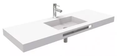 Plan vasque centree à suspendre 140cm hoya