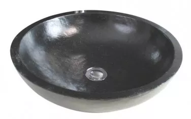 Vasque à poser ronde ø44cm en terrazo noire