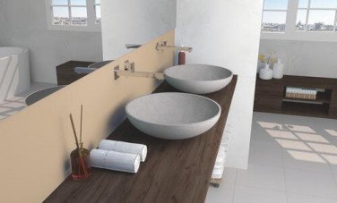 Vasque à poser ronde ø44cm en terrazo grise - BATHROOM THERAPY
