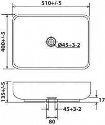Vasque rectangulaire à poser 51x40cm - BATHROOM THERAPY