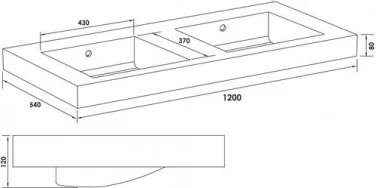 Plan vasque PMR en résine 120cm ergo - NEOVA