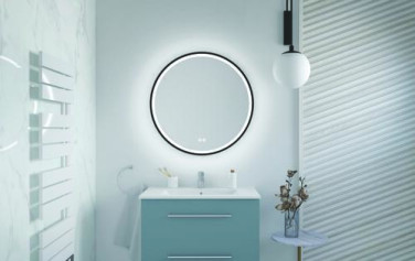 Miroir LED Alexandrie ø80 avec contour noir 