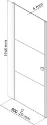 Paroi de douche porte pivotante verre givré SELYNA 80cm