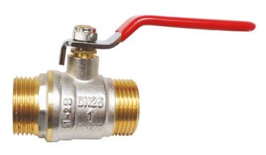 Vanne à sphère double mâle 26/34 à manette plate