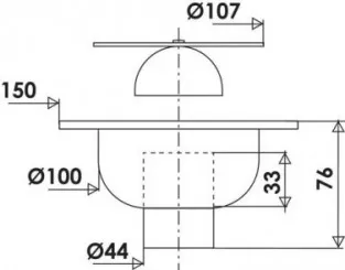 Siphon de sol inox carré 150mm ø40 - VALENTIN