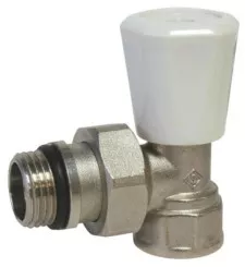 Robinet de radiateur simple réglage équerre 20/27 nickelé