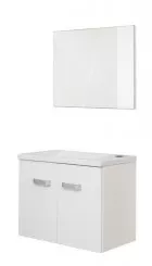 Meuble lave-mains de face blanc goia
