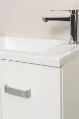 Meuble lave-mains de face blanc goia