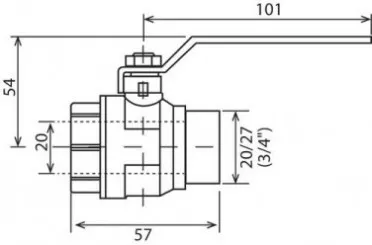 Vanne à sphère mâle femelle 20/27 V490 à manette plate