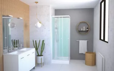 Cabine de douche accès d'angle 80cm YAKO