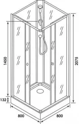 Cabine de douche accès d'angle 80cm YAKO