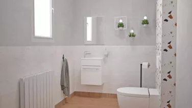 Meuble lave-mains de face blanc cuzco
