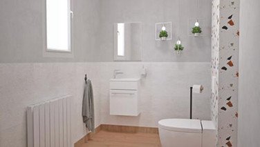 Meuble lave-mains de face blanc cuzco
