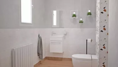 Meuble lave-mains de face blanc cuzco