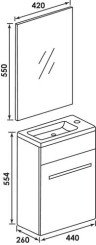 Meuble lave-mains de face blanc cuzco
