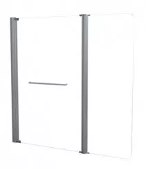 Pare-baignoire 2 volets 140x120cm verre trempe transparent