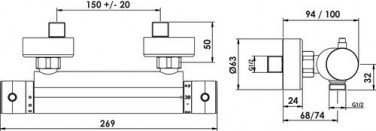 Thermostatique de douche Norm'O C2 