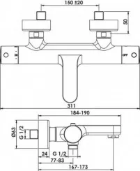 Thermostatique de bain-douche noir Fact'Ory C3 