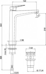 Mitigeur de lavabo haut noir mat taille XL Fact'Ory C3 