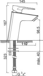 Mitigeur de lavabo taille M Ely'O C3 