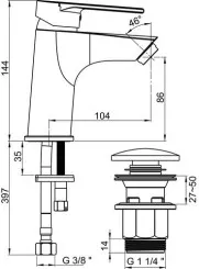 Mitigeur de lavabo taille S Calips'o CH3 
