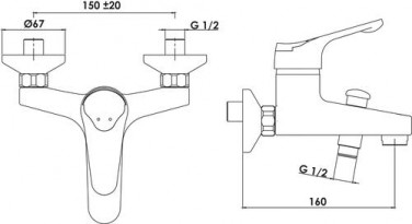Mitigeur bain-douche mural Access C2 