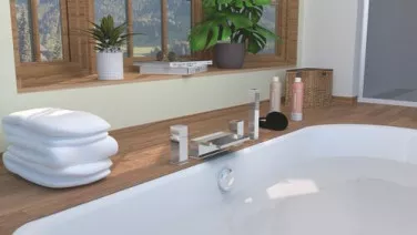 Mitigeur de bain-douche 4 trous cascade Cuadr'O 