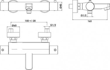 Thermostatique de bain-douche nickel brossé Fact'Ory C2 