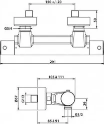 Thermostatique de douche mural Class'o C3 