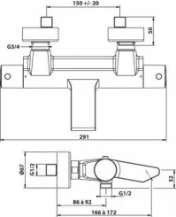Thermostatique de bain-douche Class'o C3 