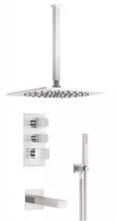Pack thermostatique de bain/douche à encastrer Cuadr'O 