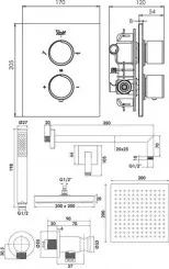 Pack thermostatique de douche à encastrer Ev'O  Inside